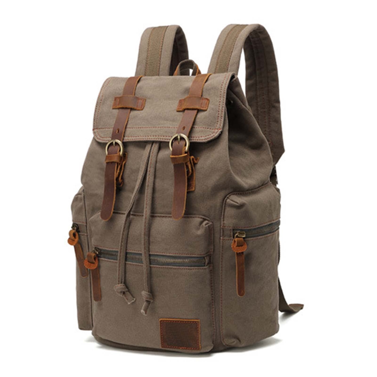 School College Rugzak, Casual Lederen Rugzak, Vintage Canvas Rugzak