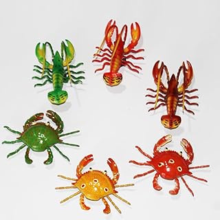 10 PCS Magnetic Refrigerator Magnets Funny Cute Crabs and Lobsters Fridge Magnets with Wiggle Legs for Office School Whiteboard Decoration, Random Style