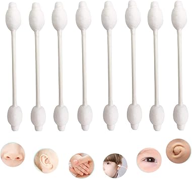 Baby Cotton Swabs with Large Tips for Newborn Babies, Kids, 100% Biodegradable Gentle Qtips for Children Safety Cotton Buds 4 Packs of 56 ct. Box Packed, Total 224 Baby swab-1
