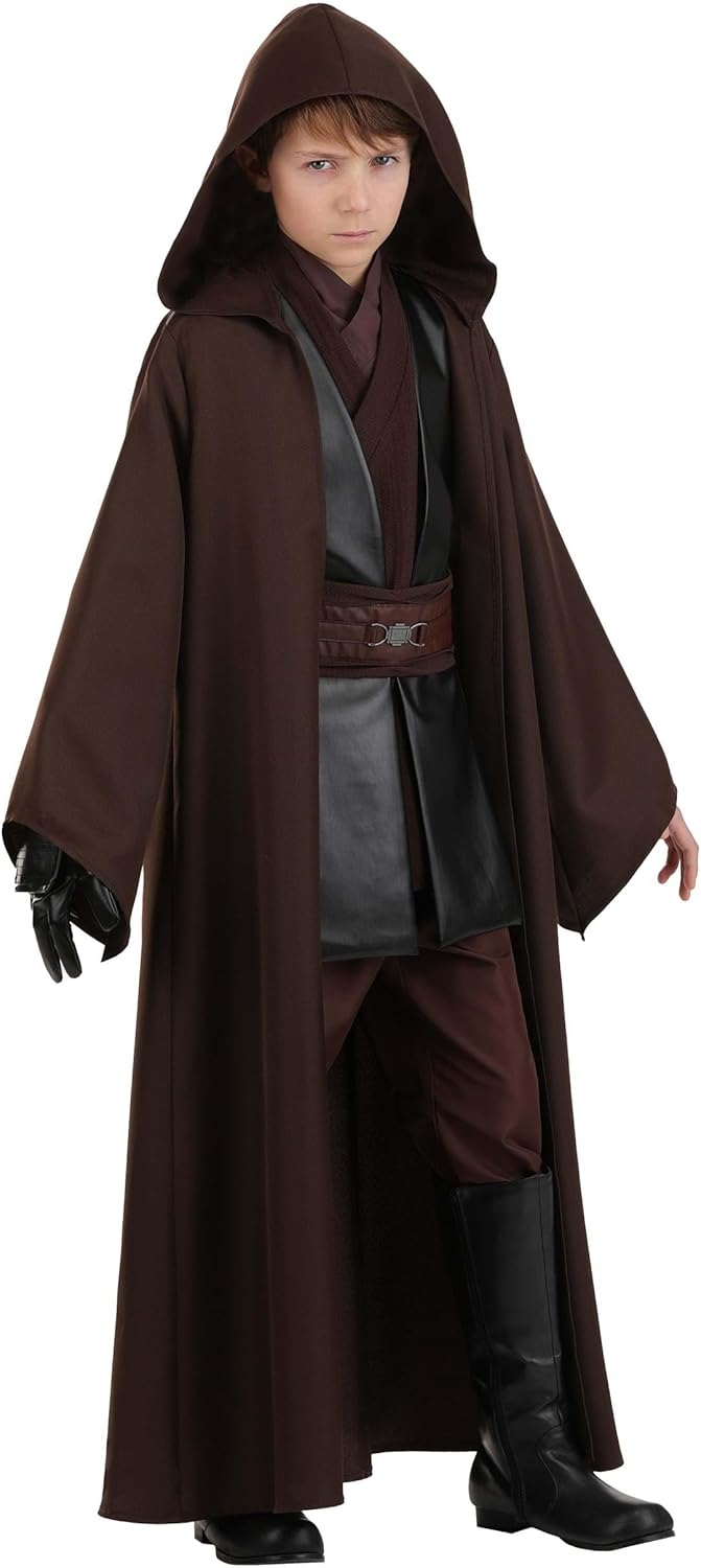 Deluxe Star Wars Anakin Skywalker Costume for Kid's - Includes Robe, Pants, Belt, Gloves & Inner Robe for Halloween Cosplay