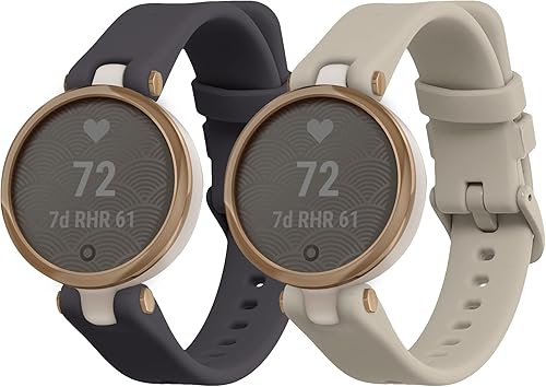 kwmobile Correas compatibles con Garmin Lily Sport Straps 2 correas de silicona de repuesto LavandaBeige