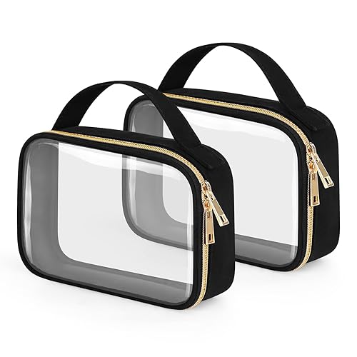 Wedama Bolsa de aseo transparente, paquete de 2 bolsas de maquillaje transparentes con asas, bolsas de viaje grandes de PVC, bolsas de cosméticos disponible en Yaxa Guatemala