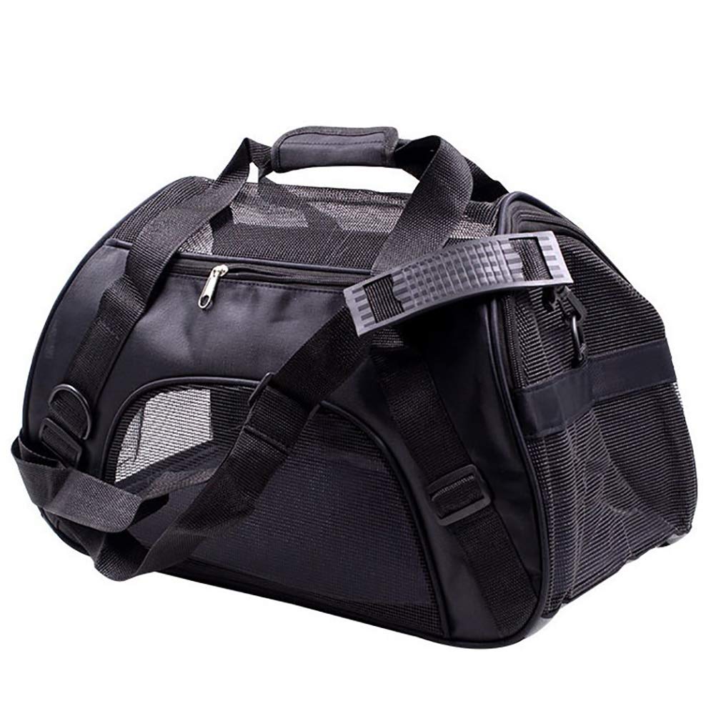 Chat Transport Bag Hand-carried or Shoulder for Puppy Kitten Carriage Transport Cat Carrying Bag for Dogs in Flexible and Foldable Material,Black,M