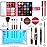 Makeup Set for Women Full Kit - 32 Colors Makeup Palette,5pcs Brushes Set, Mascara & Stamp Liquid Eyeliner, Eyebrow Pen, 2pcs Matte Liquid Lipsticks, 2 Powder Puff, 1 Cosmetic Bag Makeup Gift Set