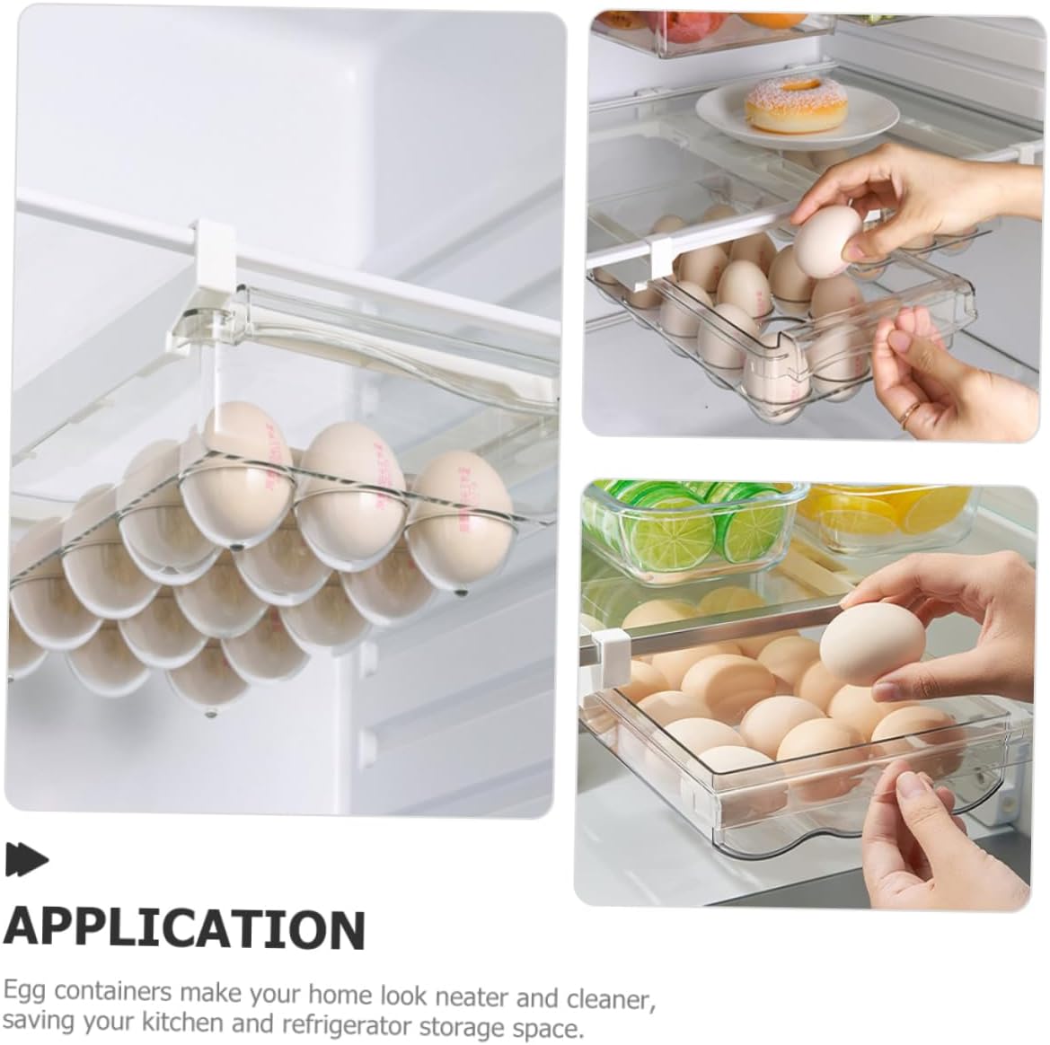 Egg Holder for Refrigerator Capacity Egg Organizer Container for Fridge and Stable Design for Kitchen Storage