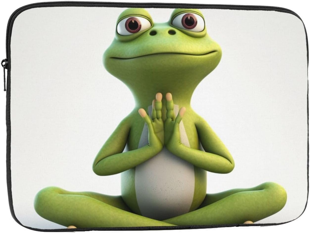 Laptop Case Sleeve 15 inch Laptop SleeveThe Funny Frog Doing Yoga Laptop Bag Shockproof Protective Carrying Case