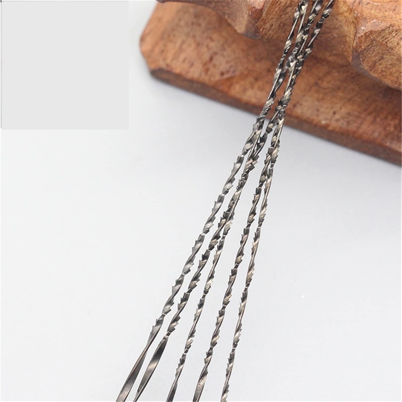 Metalowy zacisk cięcia ostrza 12 sztuk 130mm brzeszczoty do pił przewijanych 5# brzeszczoty do wyrzynarki zęby spiralne 8 rodzajów brzeszczoty do pił do drewna do rzeźbienia 12 sztuk z uchwytem(12pcs