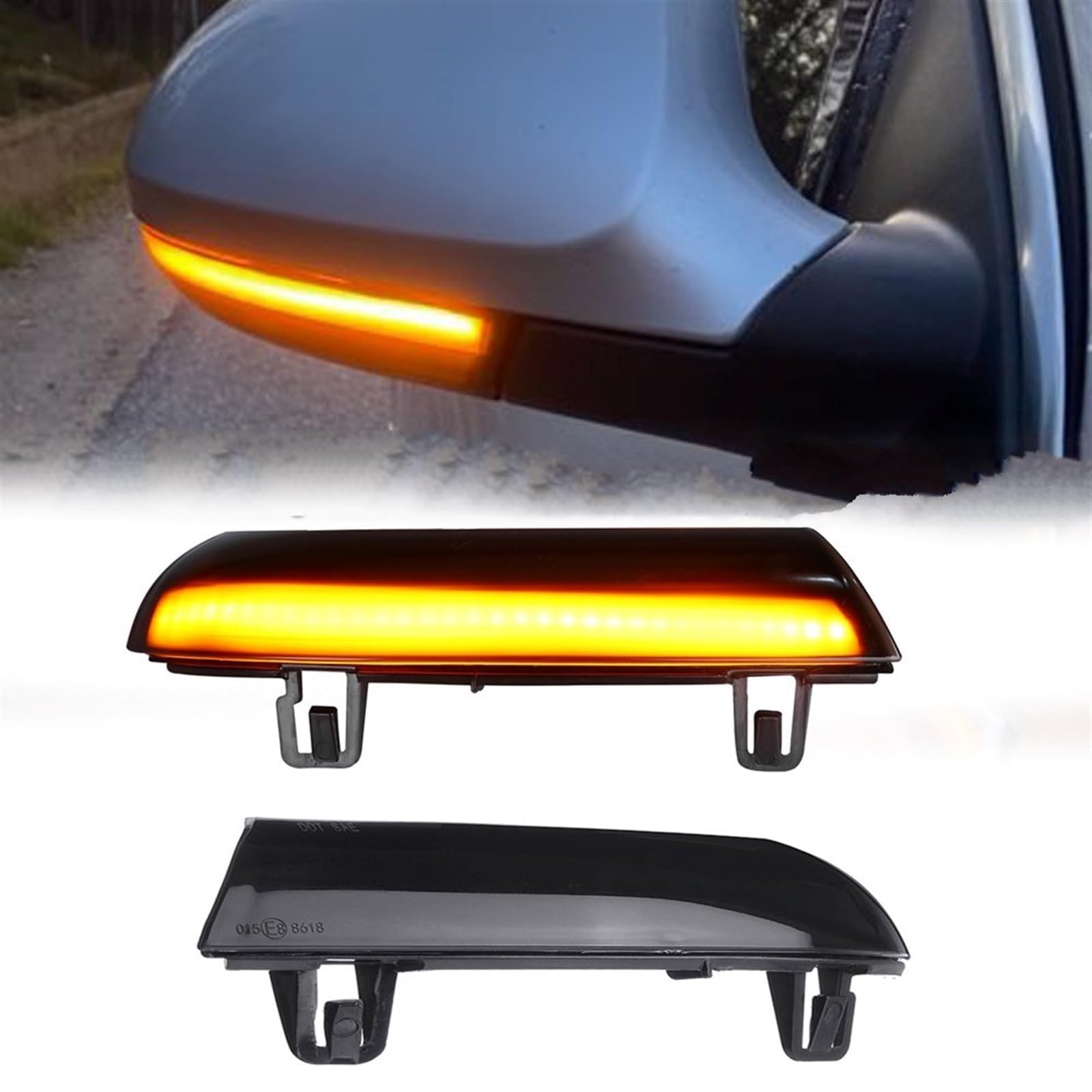 Lusterko boczne Dynamiczne kierunkowskazy do Golf 5 6 Jetta Passat Sharan Vento III Królik V 1995-2013 LED Lusterko boczne Wskaźnik Lampa Lusterko boczne Lampa Wskaźnik Sekwencyjny Flash,A-czarny
