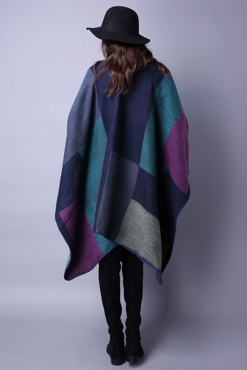 Lncropo Women's Shawls Wraps Winter Open Front Poncho Cape Oversized Cardigan Sweater - Image 6