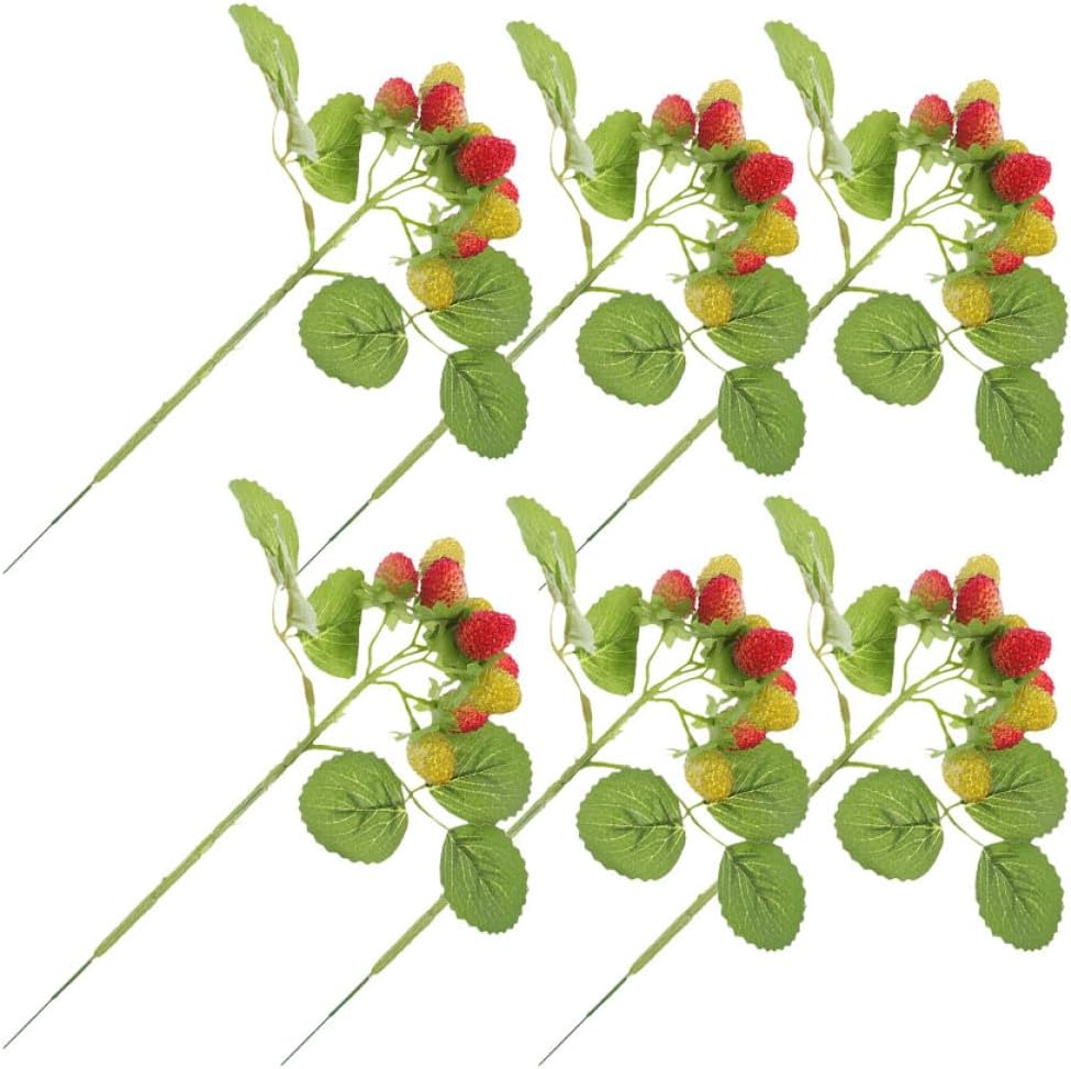 Hemobllo Realistic 6pcs Waxberry Artificial Fruit Simulation Decoration Fake Fruits Props for Home Party Kitchen Holiday Display