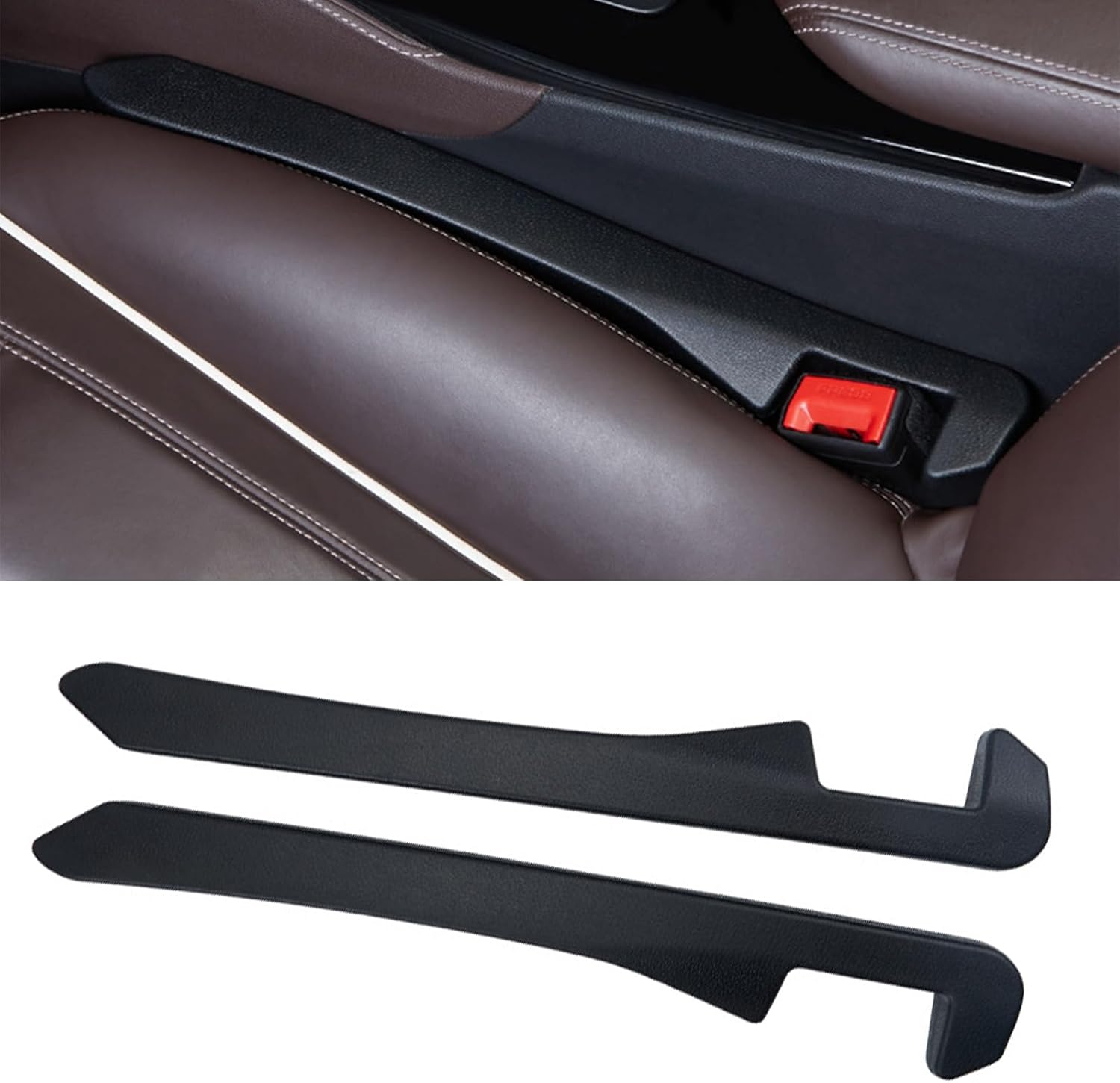 ongfuwu カーシートギャップフィラー2個 ソフトフォームレザーシートサイドギャップフィラープラグ シートとコンソールの隙間を埋