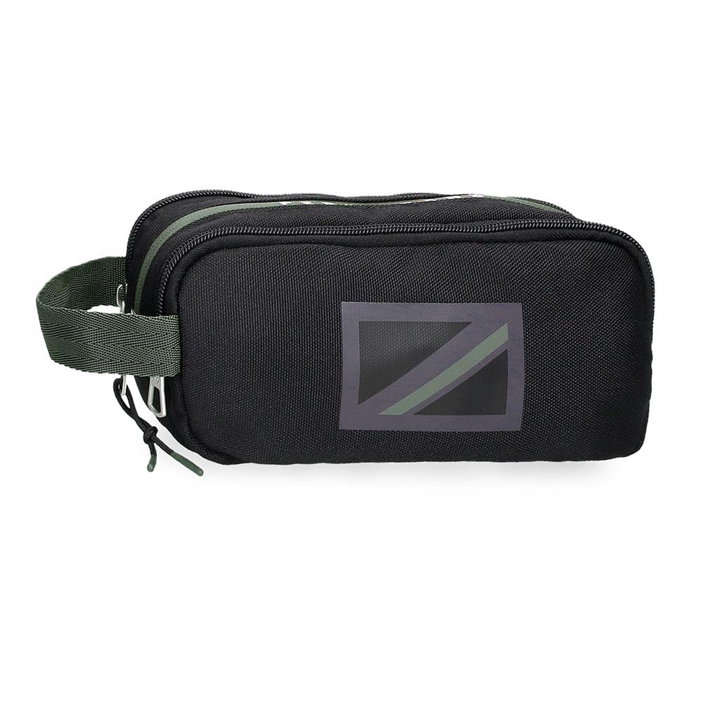 Pepe Jeans Alton Estuche Triple Negro 22x10x9 cms Poliéster by Joumma Bags