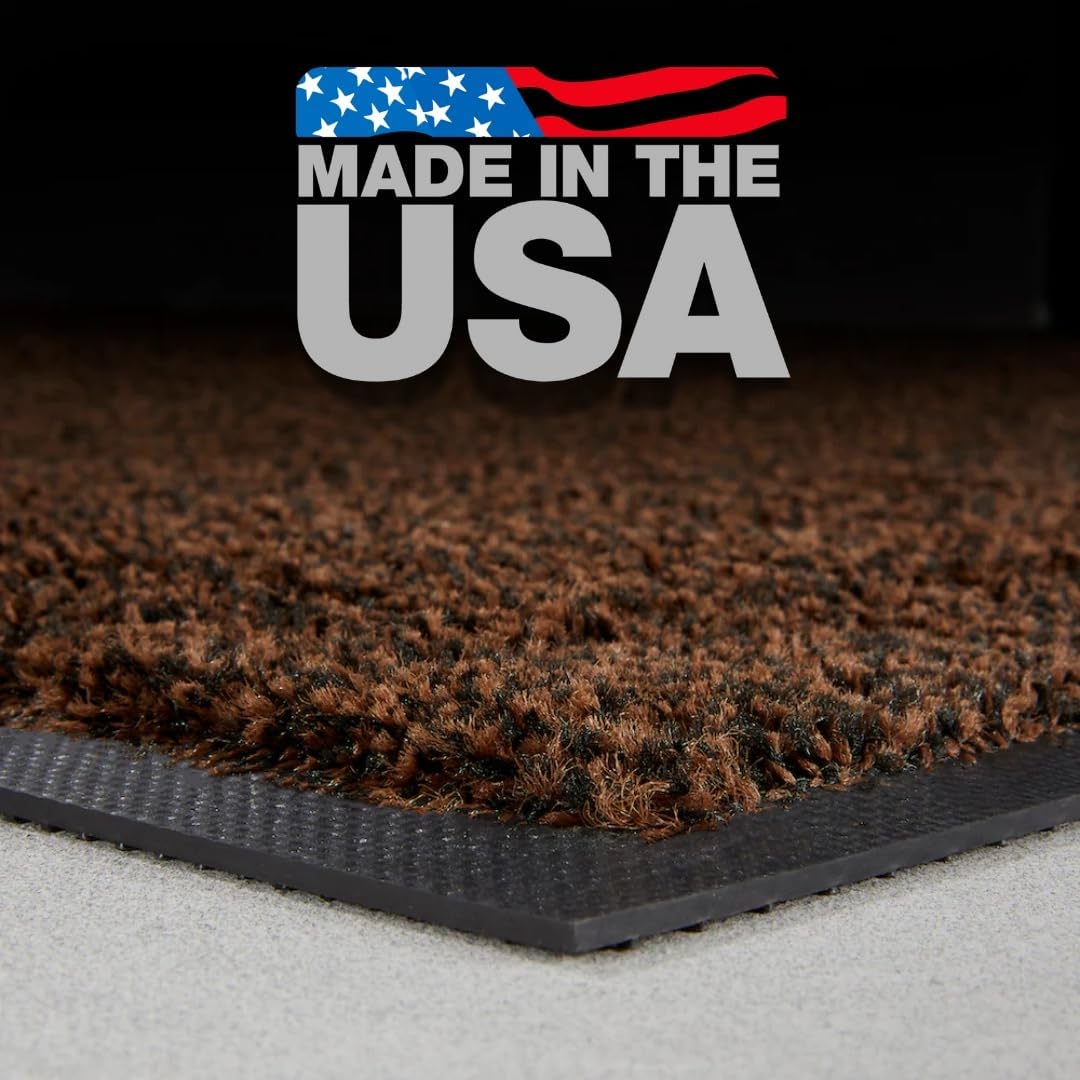Consolidated Plastics Ultimate Mat - Made in USA, Commercial Grade Business Entrance Mats for High-Traffic Areas, Non-Slip Rubber Back (24" x 35", Brown)