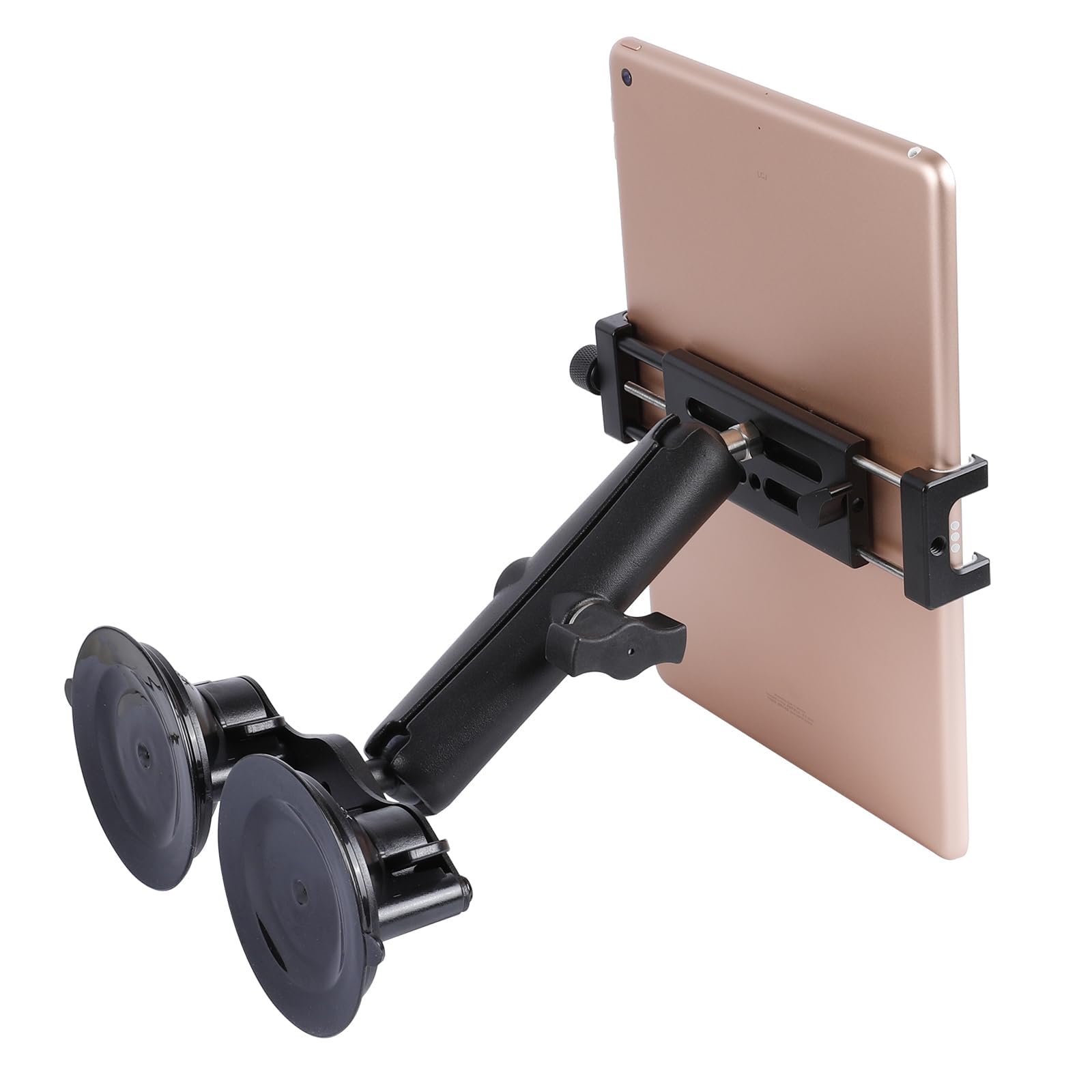 Support de tablette en aluminium avec double ventouse pour pare-brise de voiture/bateau compatible avec iPad Air 13" M2 (2024), iPad Pro 12,9" et autres tablettes de 11,9 à 38,1 cm