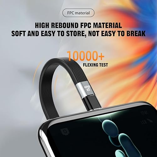 Miniatura 7 de Cable adaptador USB C a USB 3.1, adaptador USB C hembra a USB hembra, adaptador USB C hembra de 10 Gbps a USB A hembra adaptador suave plano corto