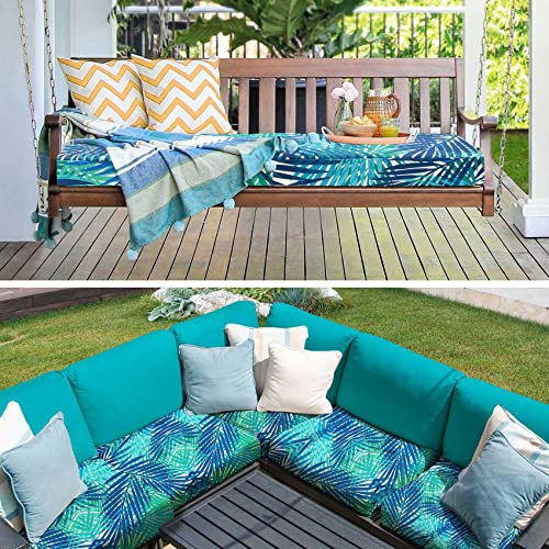 Nettypro Outdoor Cushion Slipcovers Waterproof 4 Pack Patio Chair Seat Cushion Covers With Zipper And Tie, 22 X 20 X 4 Inch, Replacement Cover Only #TOP6