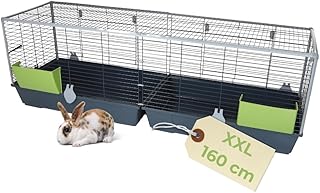 Rabbit Cage XXL Indoor Rabbit Hutch 160 Guinea Pig Cage Rabbit Cage XXL Indoor Outdoor Rabbit Hutch with Hay Rack Small Animal Cage product image