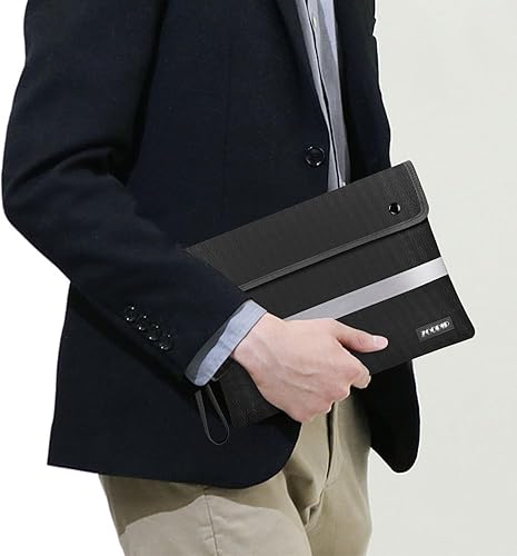 Miniatura 8 de Bolsa de dinero ignífuga con cerradura, bolsa de dinero ignífuga de 11.2 x 7.6 pulgadas con cierre de cremallera, bolsa de almacenamiento para