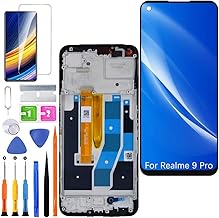 HLYGZX Replacement Display for Realme 9 Pro LCD Screen, RMX3471 RMX3472 Display Screen Touch Digitizer Assembly Repair Parts Kit (Black with Frame)