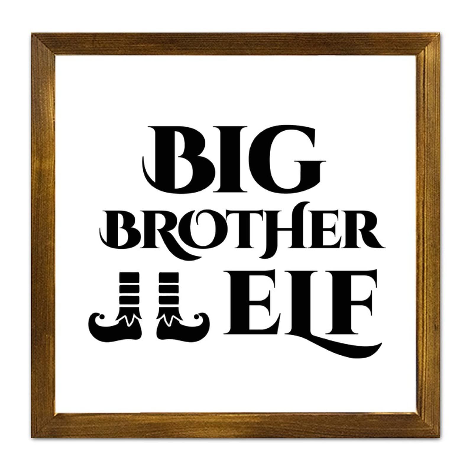 Plaque en bois de Noël Big Brother Elf cadre rustique pour mur de salle de bain