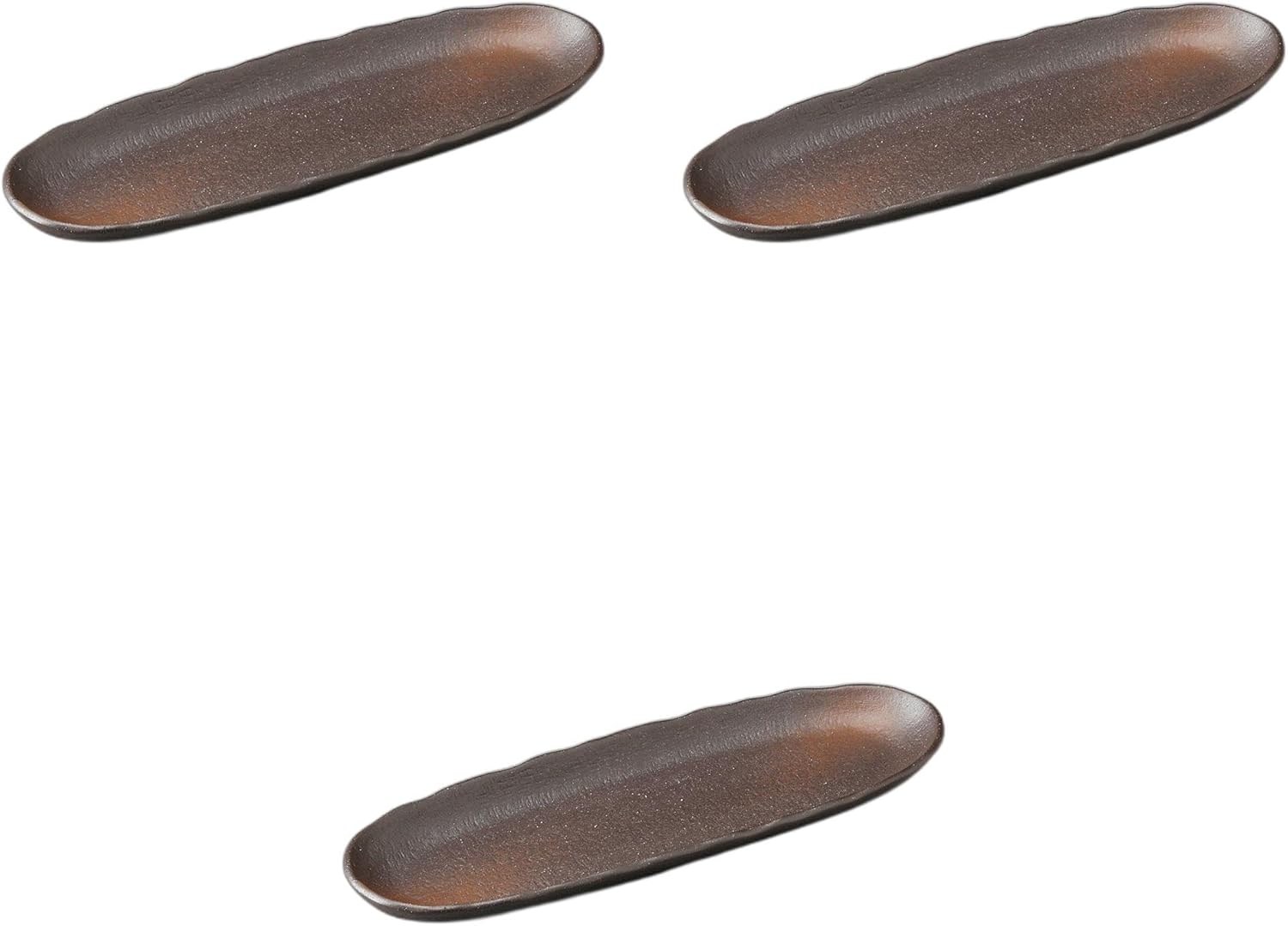 セトモノホンポ(Setomonohonpo) 3個セット 備前風長小判皿 [ 28.7&times;9.7&times;2cm ] | 長皿陶磁器