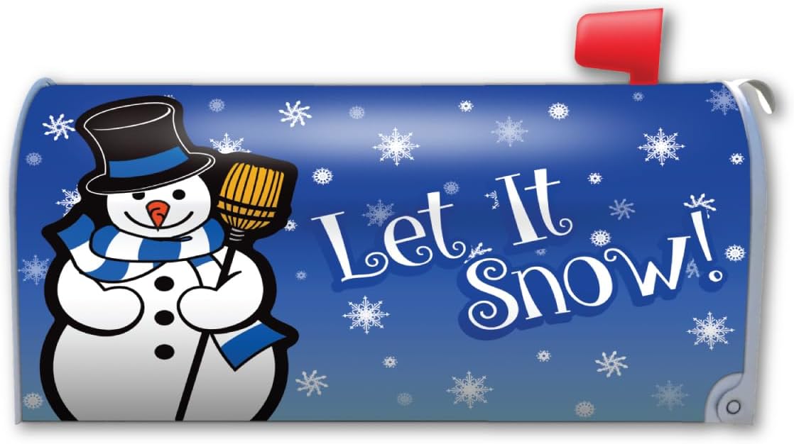 Let It Snow! Large Mailbox Cover Magnet by Magnet America is 26" x 20.5" Made for Metal Mailboxes