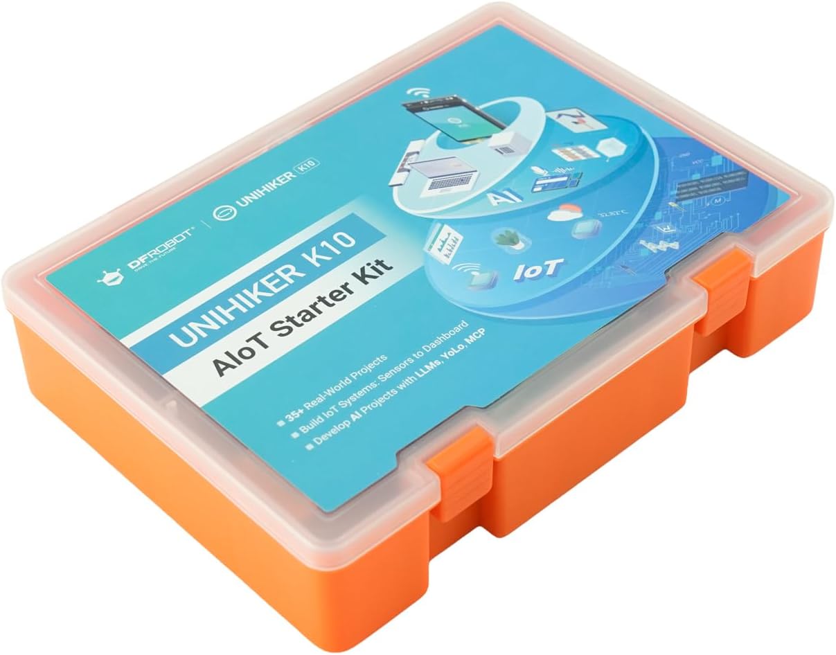 UNIHIKER K10 AIoT Starter Kit | 35+ STEM Projects for Edge AI, IoT and Cloud LLM | All-in-One Board with Screen, Camera, Speaker | Supports Block Coding and C/C++ Programming for Students and Makers