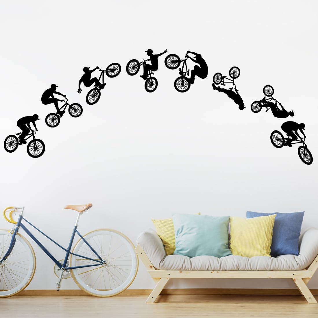 Stickers Racing Vélo Wall Sticker Vélo Sport Mural pour Garçon Salle De