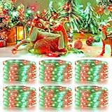 Enhon Paquete de 6 guirnaldas de luces de Navidad de 16.4 pies, luces de hadas de Navidad para decoraciones de interiores y