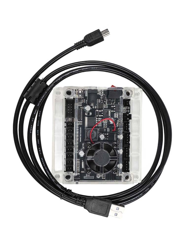 GRBL - Placa controladora, tarjeta de control CNC para máquina grabadora 3018 PRO, 2418, interfaz USB, soporte sin conexión, 24 V, con refrigeración por ventilador