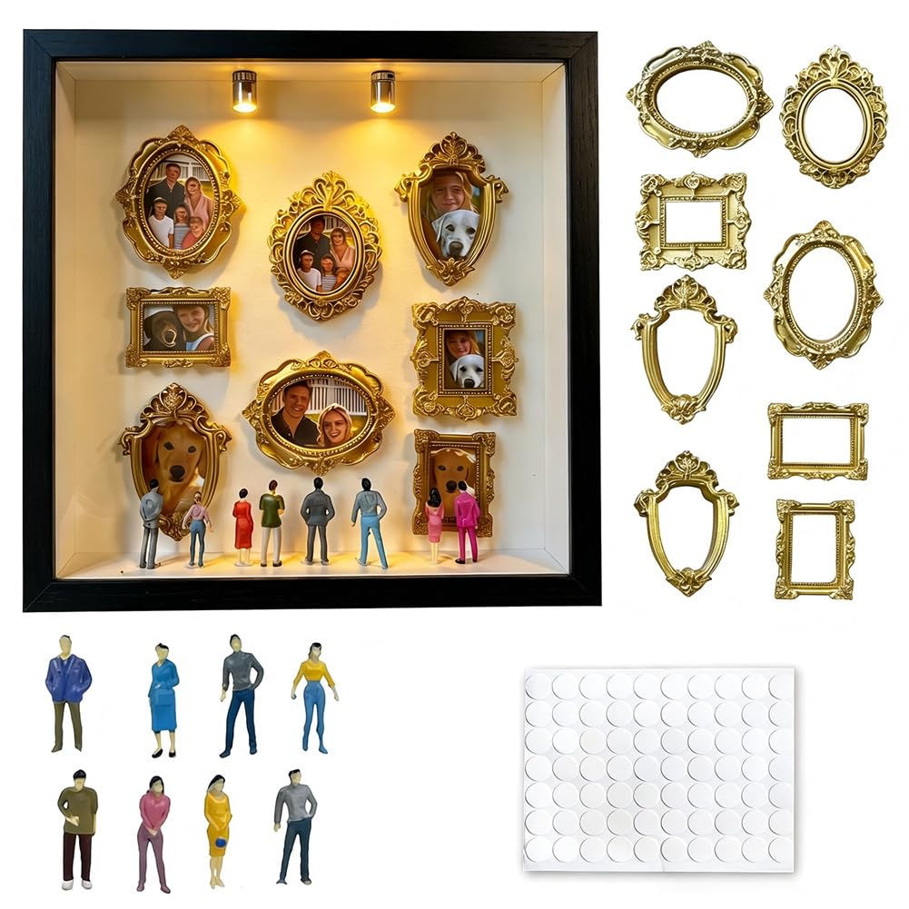 Kit de cadre ombre silhouette : mini cadre photo doré et collage DIY A