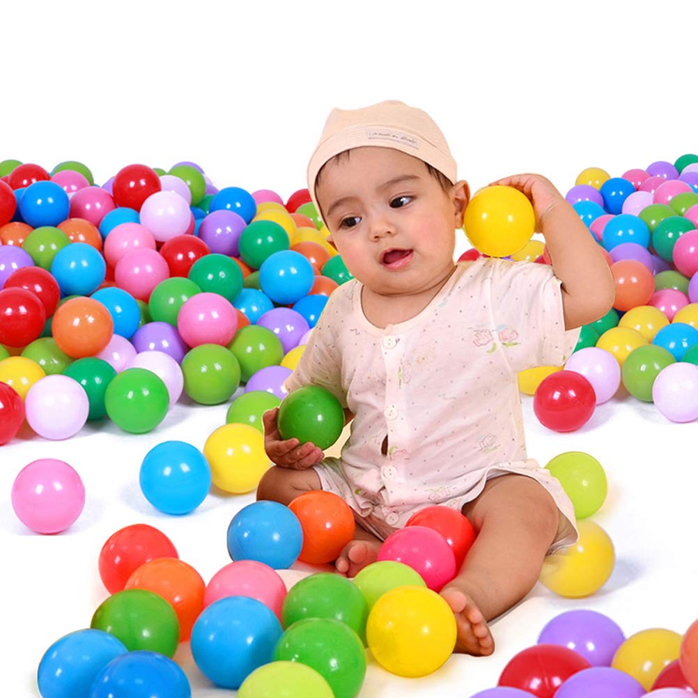 Tiskying Colorful 100Pcs Play Balls, Soft Plastic Ocean Ball Funny Baby Swimming Pit Toy For Play Tent Playhouse Box Pool