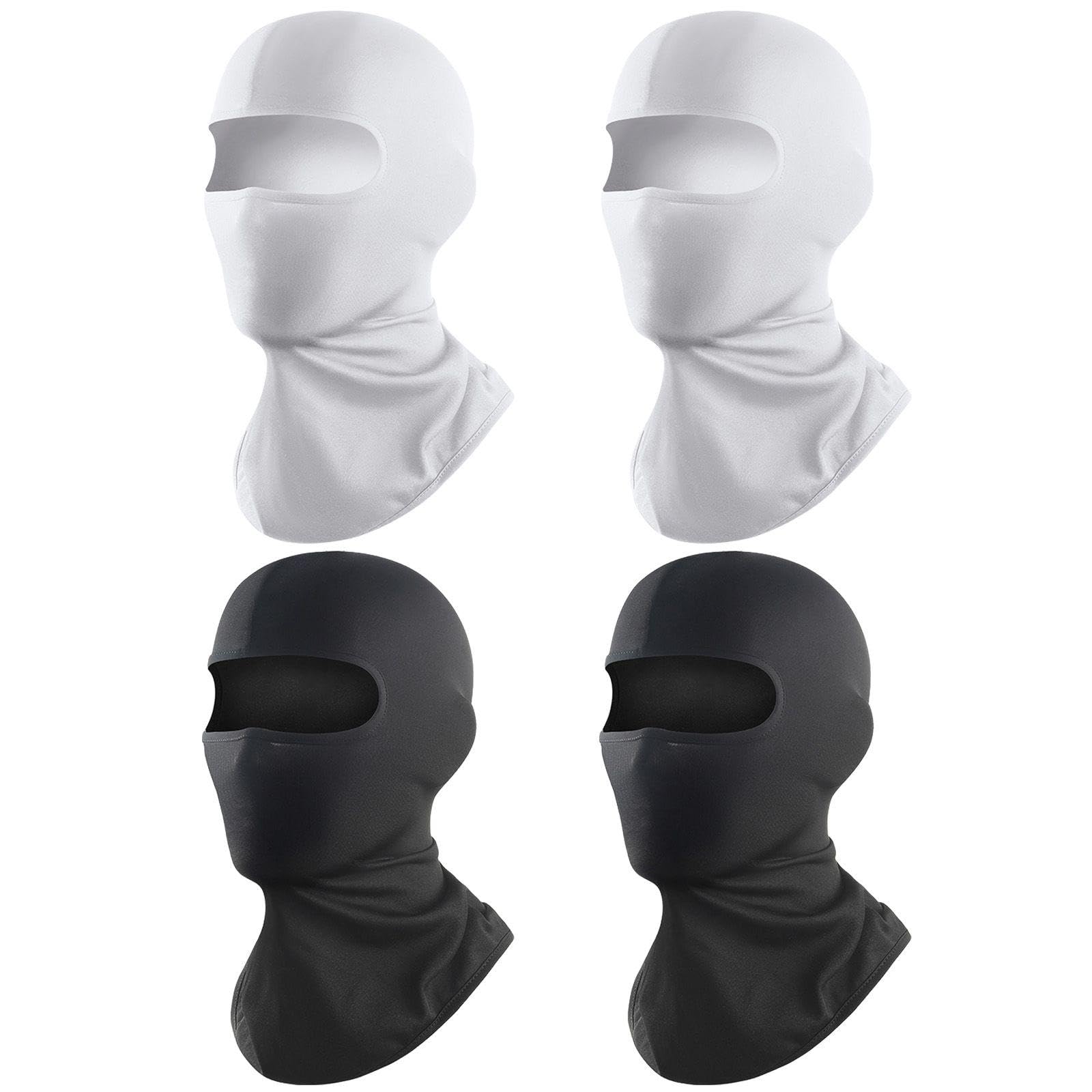 Eowvisn Unisex Black 4 Pieces Of Cycling Sunscreen Masks, Bicycle Helmet Lining, Windproof Sports Headgear, Warm Ski Masks In Winter.