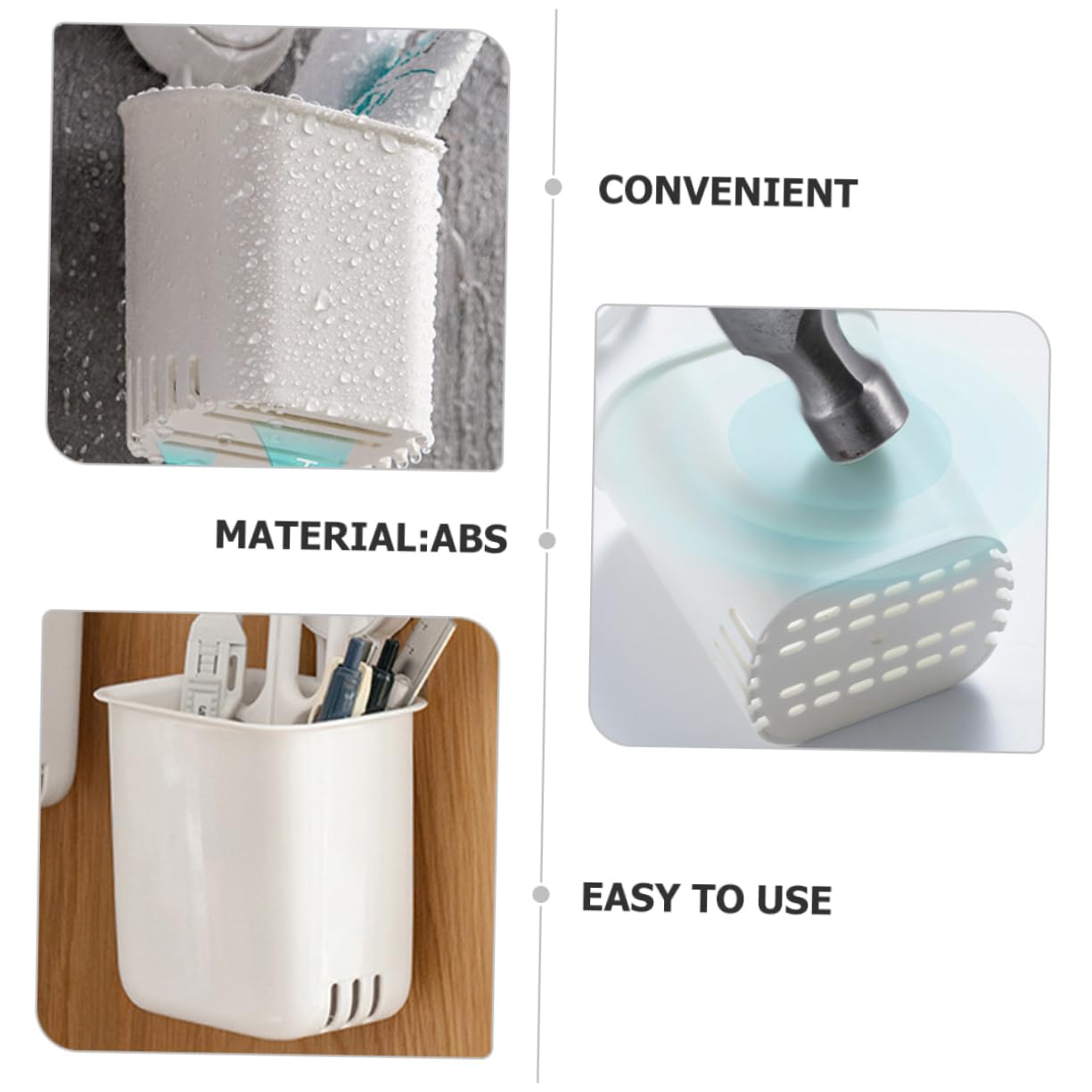 Mipcase 3 Pezzi Scatola di stoccaggio della ventosa parete porta spazzolino porta spazzolini da bagno scovolini dentali portaspazzolino da bagno supporto da parete per bagno addominali