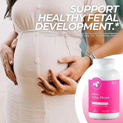 Miniatura 3 de Mountain Meadow Herbs Vita-MOM Vitaminas prenatales – Suplemento de hierbas para mujeres con ácido fólico, hierro, multivitaminas y hierbas