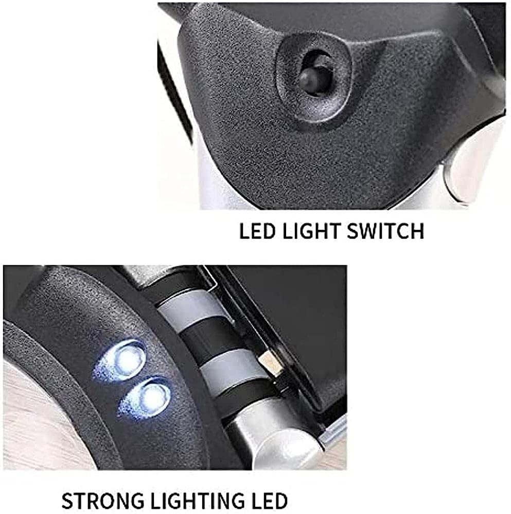 HJMMWT Mano Numping Glass Vetro 2X 6X Desktop Lettura Licaltificatore con Luce per Gli Anziani da Cucire Ricamo a Punto/A (A)