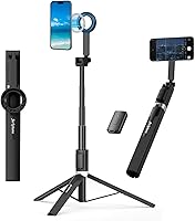 JierLottume 67" MagSafe Selfie Stick Tripod for iPhone 12-17, Samsung Galaxy - Extendable Magnetic Phone Tripod with Remote, 360° Rotation