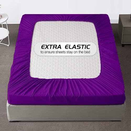 Miniatura 10 de Juego de sábanas de 4 piezas, color blanco, de lujo, suave, 100% algodón egipcio 650TC, resistente a la decoloración, hipoalergénico, tamaño queen,