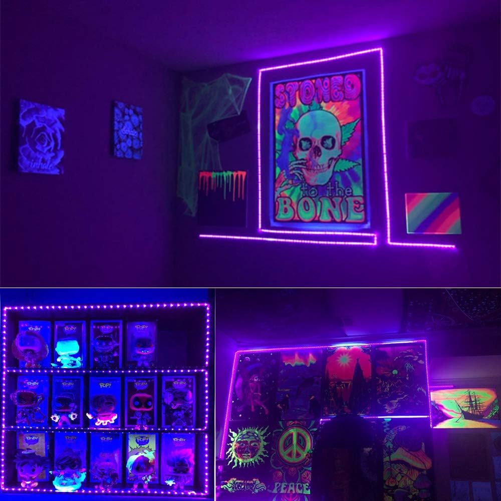 GOMING 5V Purple 395-400nm USB LED Strip Light USB Powered 4M (2pcs x 6.6ft) 240LEDs Black Light Flexible SMD2835 No-Waterproof IP20 LED Tape Lights - Image 5