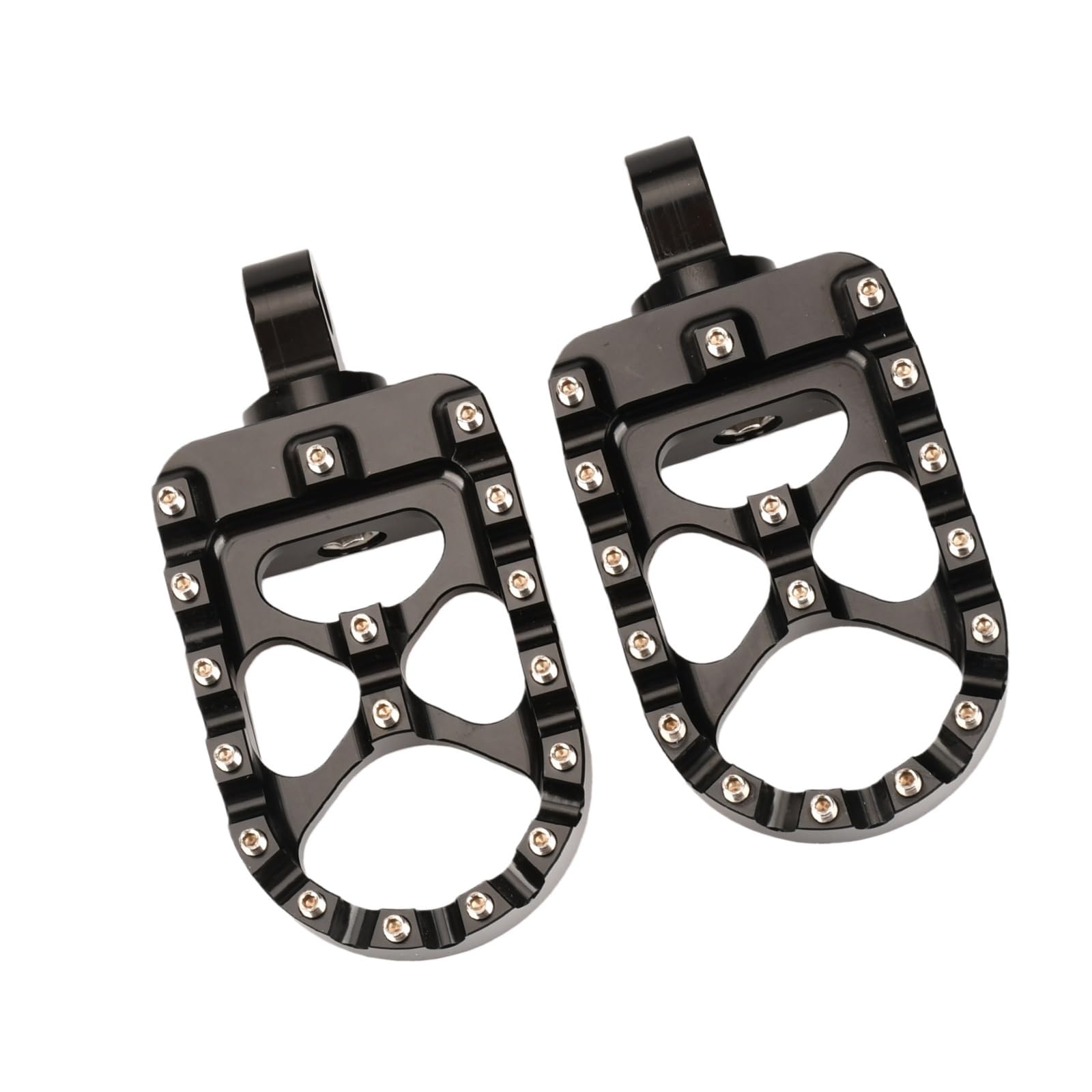 Estriberas Anchas Y Universales Motocicleta Giratorias De 360 ​​° para Dyna Fat Bob para Softail para Sportster para Street(Black)