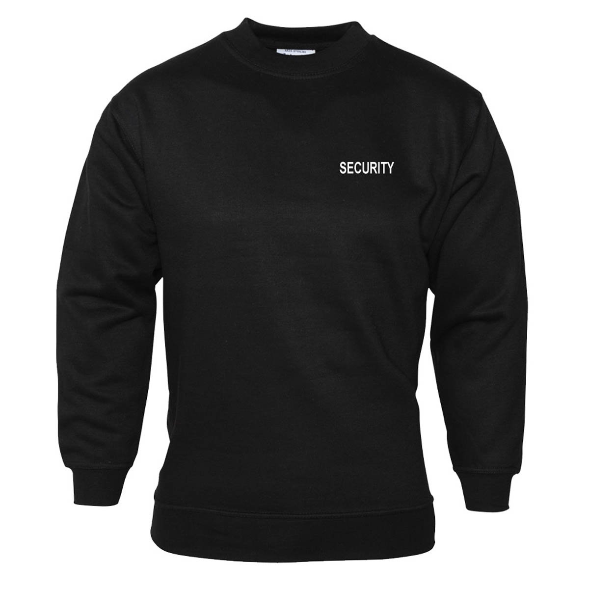 Workwear World 'Security' Embroidered & Printed Doorman Bouncer Set-in Sleeve Black Sweatshirt (XXL)