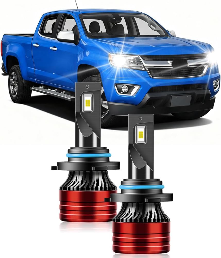 Super-Bright Light Bulbs Compatible for 2004-2008 Chevrolet Colorado 9005 High Beam Combo Pack 32000LM 6000-6500K 800% Brightness with Cooling Fan Plug N Play Pack of 2