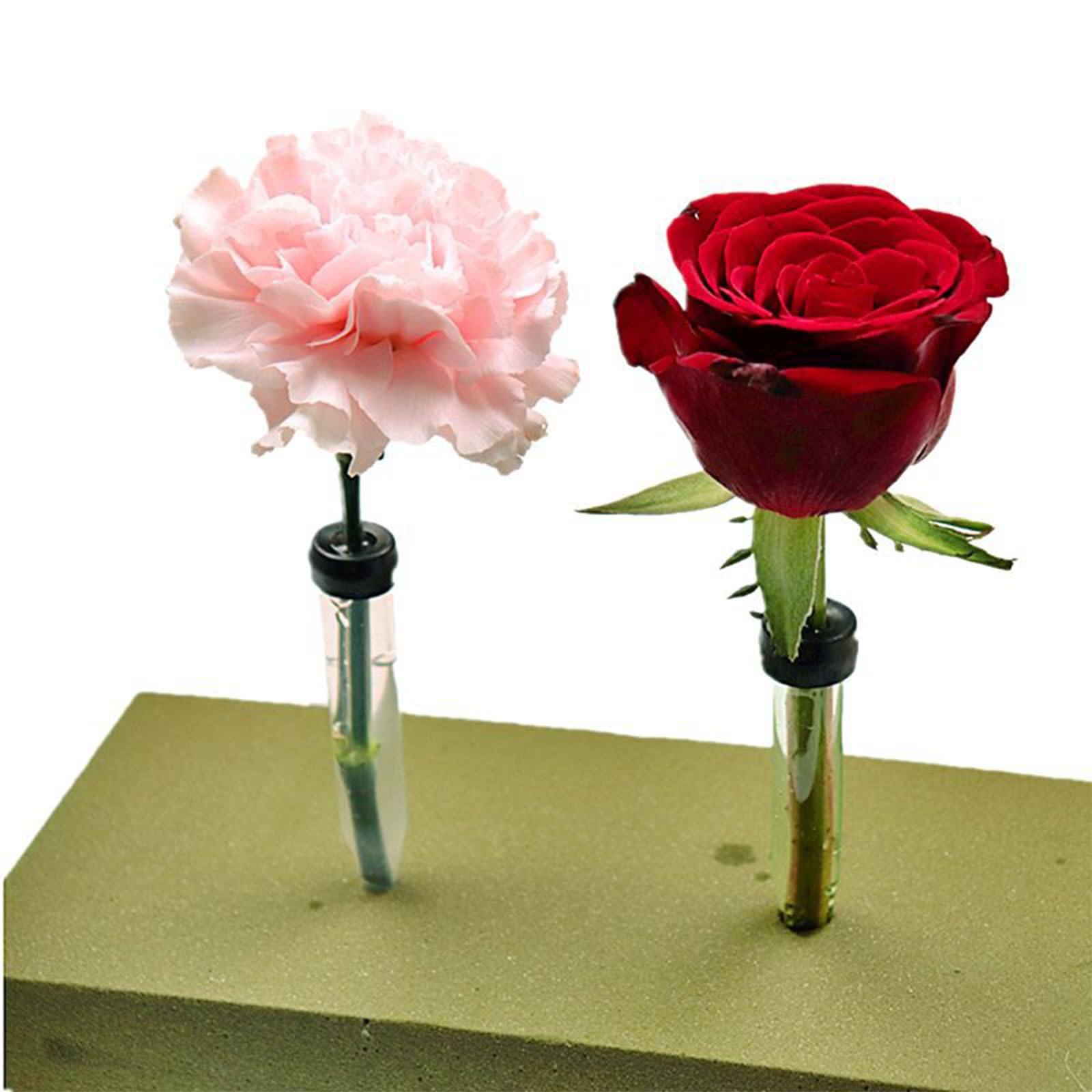 Lot De 50 Tubes à Fleurs En Plastique Transparent Avec Bouchons - Pour Compositions Florales, Fraîcheur 48h, 7.2x1.8 Cm - 7