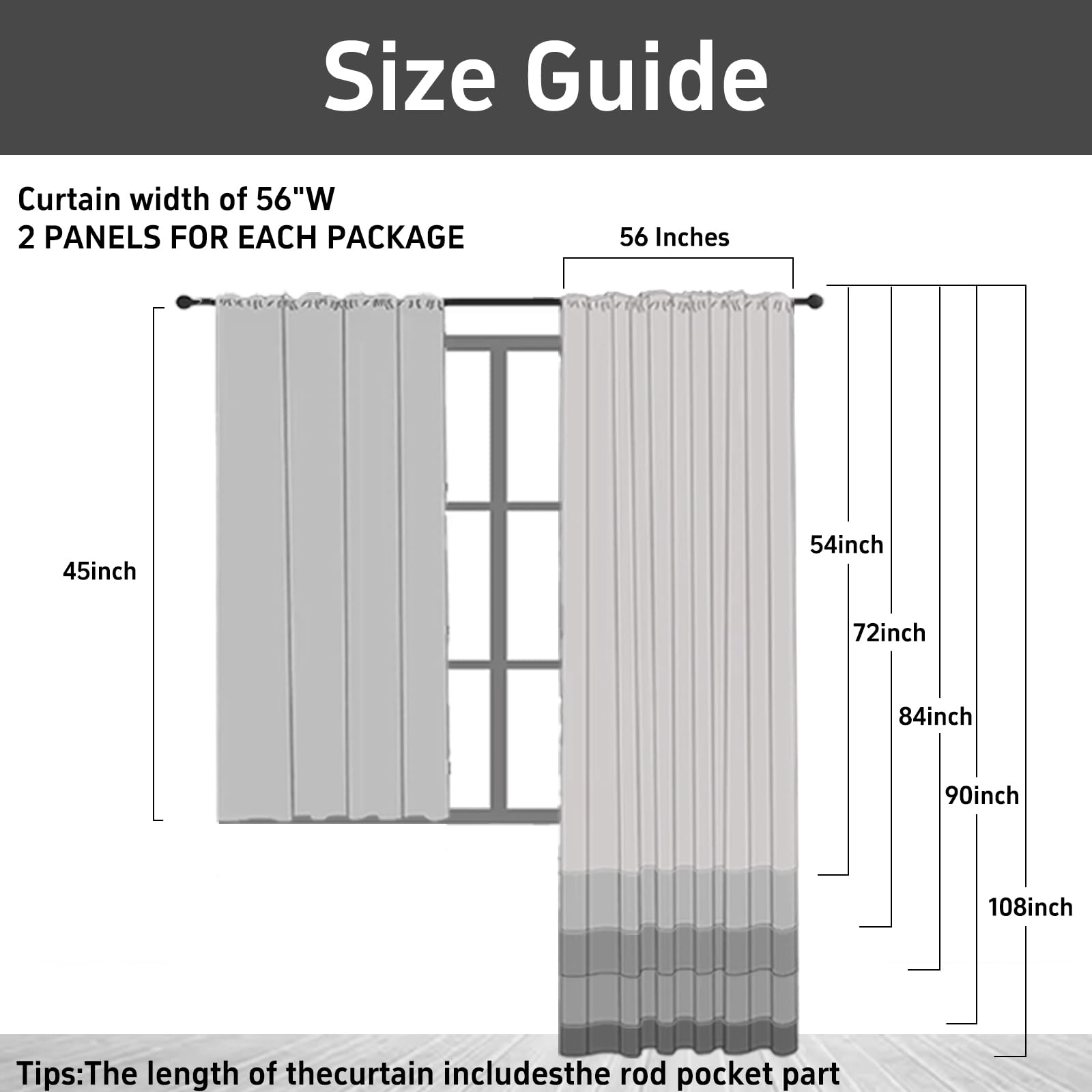 Pacok Black Voile Curtains - Image 2