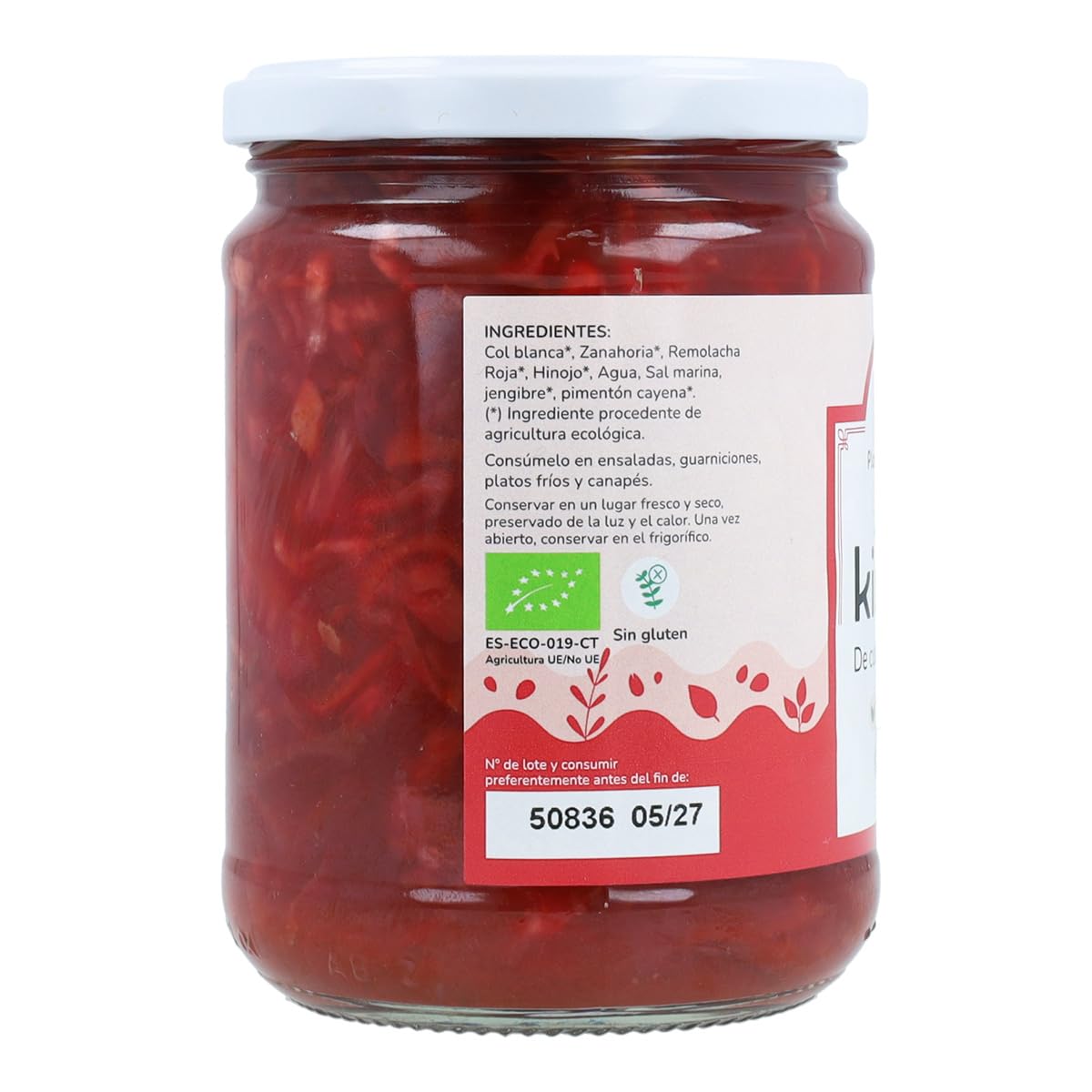 PLANETA HUERTO | Pack 12x Kimchi ECO 420 g – Kimchi Fermentado Vegano con Col, Zanahoria y Remolacha, Ecológico, Rico en Probióticos Naturales y Fibra para la Salud Digestiva