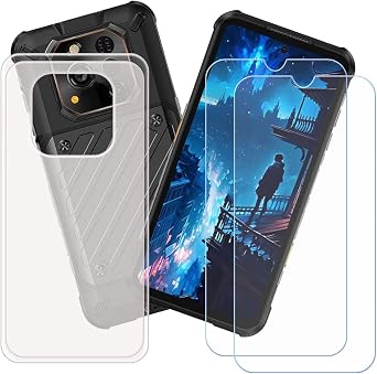 Translucent Silicone Cover for Ulefone RugOne Xever 7 6.67" + [2 Pack] HD Tempered Glass.