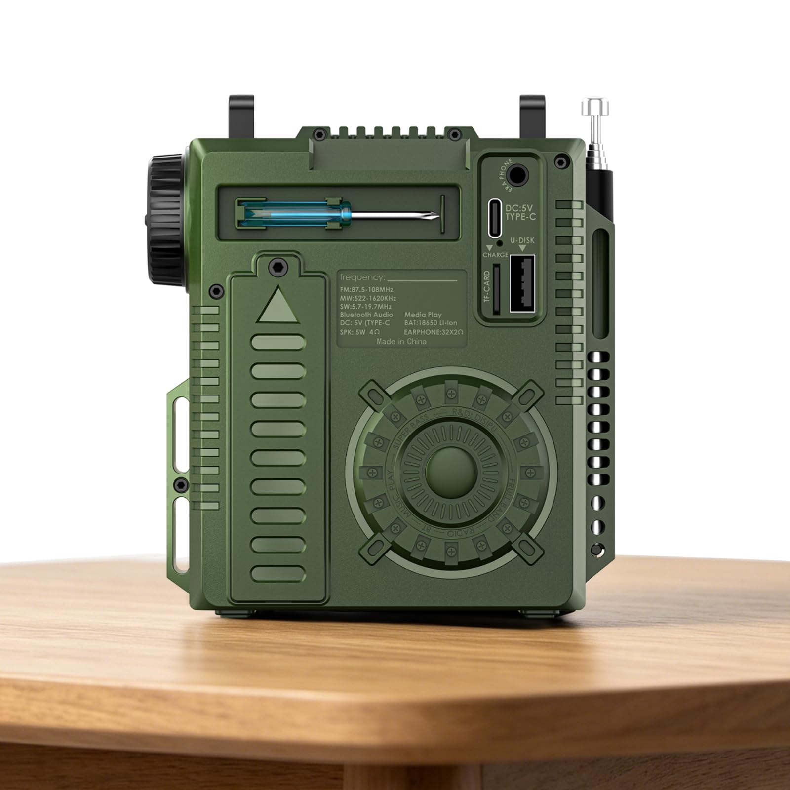 Ricevitore radio portatile multibanda con sintonizzatore antenna e batteria ricaricabile per uso esterno