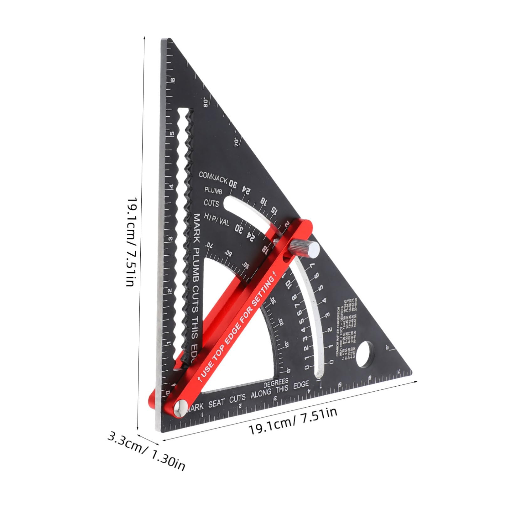 HOLIDYOYO 7 Aluminum Movable Ruler Triangle Ruler for Carpentry Engineer Tool Woodworking Triangle