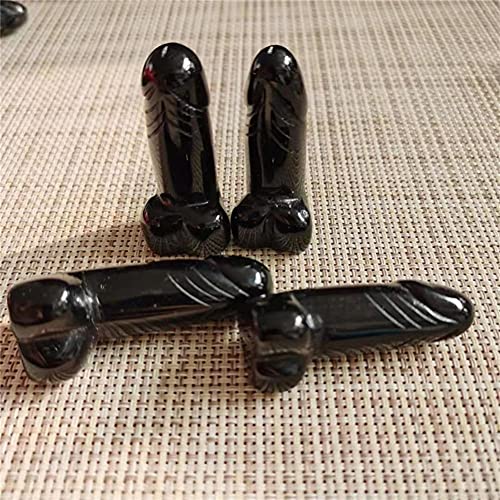 Natural Crystal Quartz Hand-Carved Penis Men's Crystals Healing Stones for Gifts (Color : Army Green, Size : Around2inch)