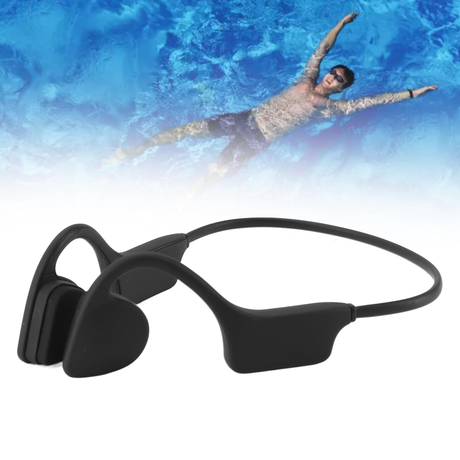 Pilipane Cuffie da nuoto impermeabili IP68, a conduzione ossea, auricolari wireless Bluetooth aperti, per palestra, corsa e allenamento (Terza generazione)